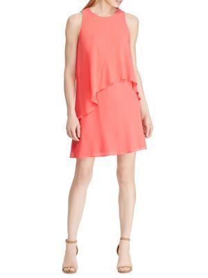 Lauren Ralph Lauren Georgette Sleeveless Shift Dress