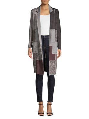 Nic+zoe Patchwork Long Cardigan