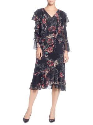Catherine Catherine Malandrino Ruffled Floral-print Dress