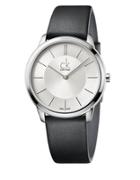 Calvin Klein Stainless Steel And Leather Watch, K3m211c6