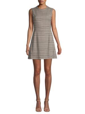 French Connection Amati Check Sundae Fit-&-flare Mini Dress