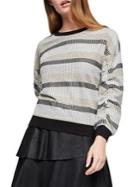 Bcbgeneration Metallic Striped Fleece Sweatshirt