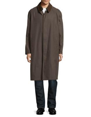 Hart Schaffner Marx Leather Collar Raincoat