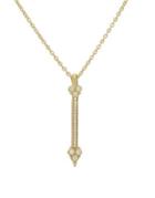 Judith Ripka Juliette Pave Diamond And 14k Yellow Gold Stick Pendant Necklace, 0.174 Tcw