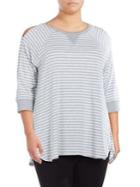 Calvin Klein Performance Plus Striped Dolphin-hem Top