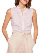 Mango Printed Ruffle-trimmed Shirt