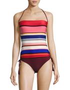 Kate Spade New York Berber Stripe Bandeau One Piece Swimsuit