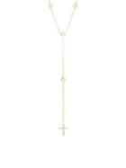 Lord & Taylor Sterling Silver & Teardrop Crystal Lariat Necklace