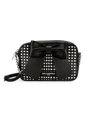 Karl Lagerfeld Paris Checkered Bowtie Crossbody Bag