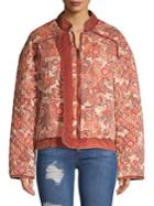Free People Quilted Long Sleeve Jacket