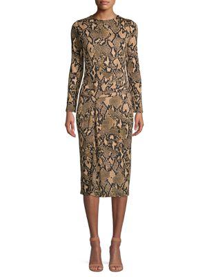 Dkny Python-print Jersey Knit Dress