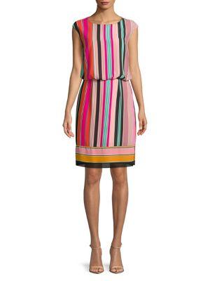 Adrianna Papell Multicolored Cap-sleeve Dress