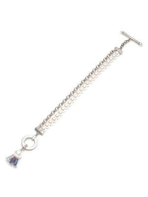 Carolee Daphne 2-row Pearl And Chain Bracelet