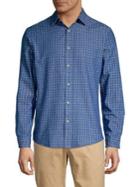 Black Brown Windowpane-print Button-down Shirt