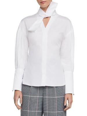 Bcbgmaxazria Oversized Bow Cotton Shirt