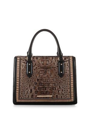 Brahmin Small Camille Crocodile-embossed Leather Satchel