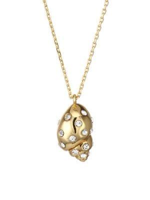 Kate Spade New York Under The Sea Mini Goldplated And Pave Crystal Shell Pendant Necklace