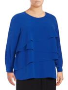 Vince Camuto Plus Tiered Crepe Top
