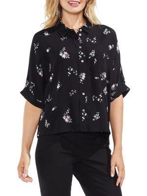 Vince Camuto Floral Three-quarter Blouse