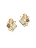 Vince Camuto Goldtone And Glass Stone Cluster Stud Earrings