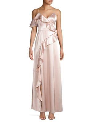 Aidan By Aidan Mattox Ruffled Satin Gown