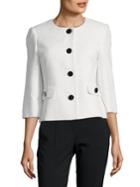 Karl Lagerfeld Paris Structured Short Tweed Jacket