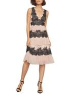 Bcbgmaxazria Floral Embroidered Fit-&-flare Tulle Dress