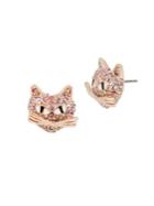 Betsey Johnson Pave Cat Stud Earrings