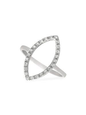 Morris & David 14k White Gold & Diamond Oval Ring