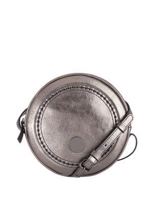 Lodis Juna Circle Metallic Leather Crossbody Bag