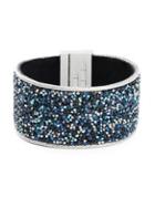 Kenneth Cole New York Shiny Silver Items Crystal Statement Bracelet