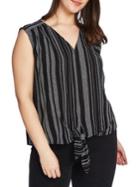 1.state Plus Stripe Sleeveless Tie Top