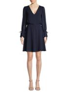 Vince Camuto Self-tie Mini Chiffon Dress