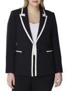 Tahari Arthur S. Levine Peak Lapel Contrast Frame Jacket