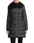 Guess Faux Fur Detail Double-breasted Coat