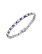 Lord & Taylor Sapphire And Sterling Silver Line Bracelet