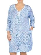 Ellen Tracy Plus Printed Three-quarter Sleeve Tunic
