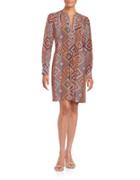 Trina Turk Janny Geometric Silk Dress