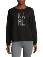 Karl Lagerfeld Paris Sequin Beaded Sweatshirt