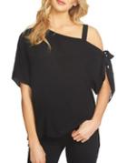 1.state Textured One Shoulder Tie Blouse