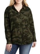 Jessica Simpson Plus Camo-print Woven Petunia Top