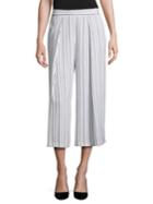 Lord & Taylor Pleated Striped Culottes