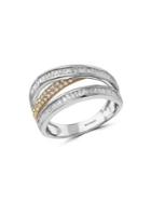 Effy 14k White Gold & Yellow Gold, Diamond Wrap Ring