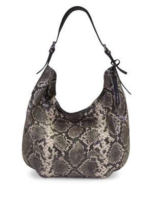 T Tahari Embossed Leather Hobo