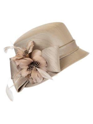 Giovannio Shantung Embellished Cloche Hat