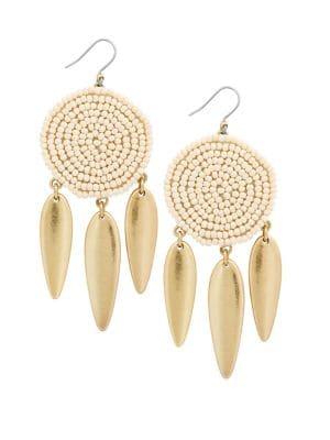 Lucky Brand Hacienda Heat Seed Beaded Statement Earrings