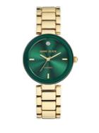 Anne Klein Diamond-dot Green Dial Goldtone Bracelet Watch