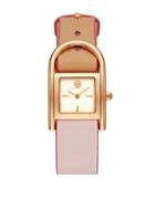 Tory Burch Thayer Rosa Leather-strap Watch