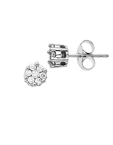 Lord & Taylor 14 Kt White Gold 0.25 Ct T W Diamond Pave Stud Earrings