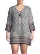 J Valdi Plus Printed Tunic Cover-up